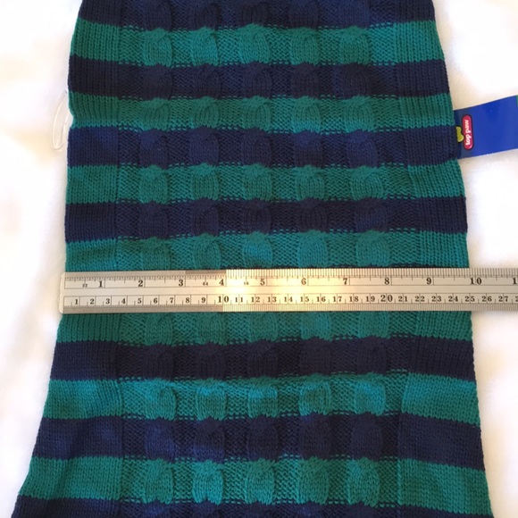COPY - Blue and Green Striped Cable Knit Dog Sweater L - Picture 5 of 8